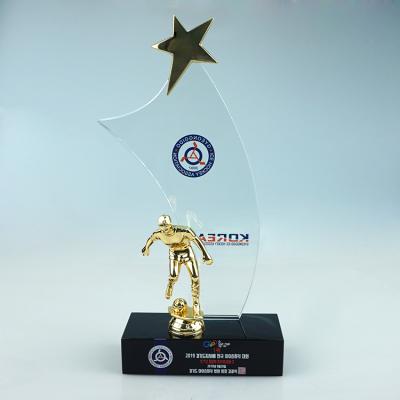 China Metal Sports Football Soccer World Cup Crystal Trophy for sale