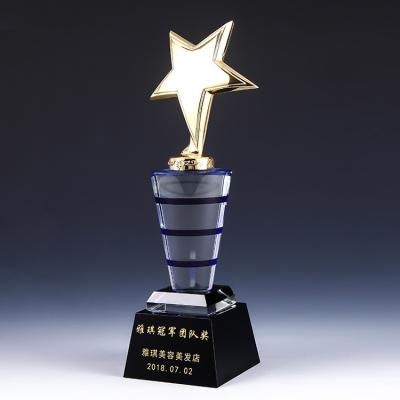 China gold star k9 crystal trophy Acrylic trophy For Business Awards for sale