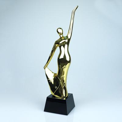 Китай dancing women design resin trophy with black crystal base продается