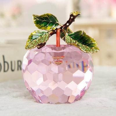 China colors crystal glass apple for Christmas ornament decoration Te koop