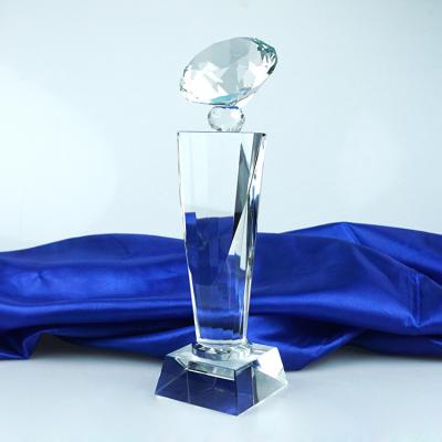 Chine Clear Column Award Diamond Crystal Trophy à vendre