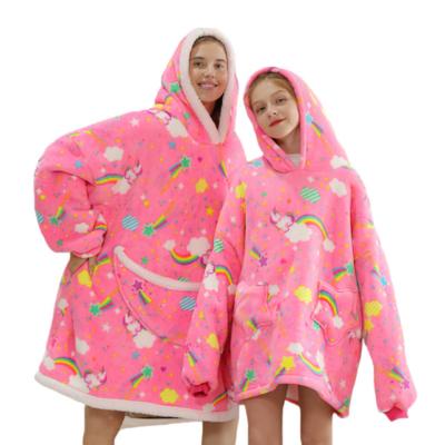 China Anti-Static Oversized Hoodie Cover For Family Luxury Rainbow Reversible Hoodie Cover for sale