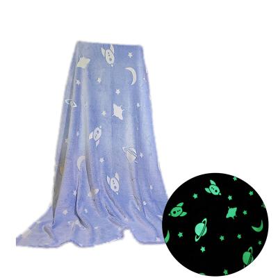 China PORTABLE kids throw blanket galaxy profile star magic glow in the dark blanket for sale