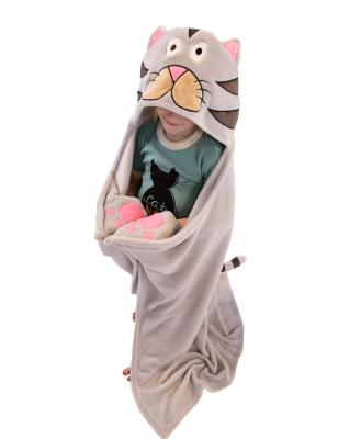 China PORTABLE Hooded Blanket for Kids Wearable Fleece Throw Blanket for Toddler Boys and Girls for sale