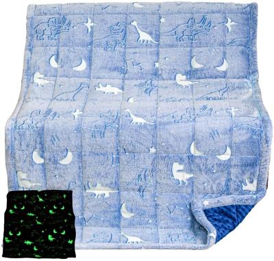 China Anti-pilling 3lbs/5lbs/7lbs weighted heavy blanket glow in the dark throw blanket for kids for sale