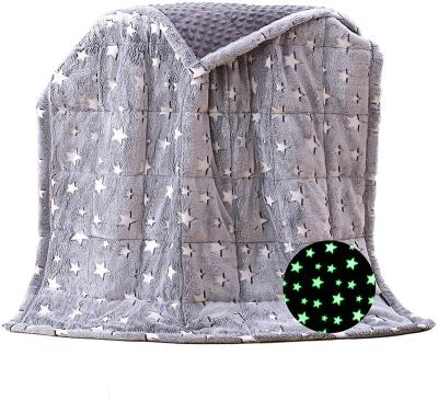 China Anti-pilling glow in the dark weighted heavy blanket star design for kids throw blanket for sale