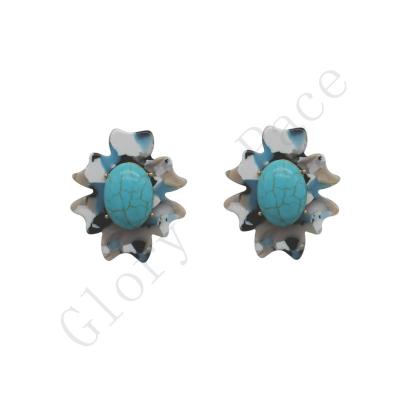 China Environmental Friendly Ladies Fashion Jewelry Earrings Luxury Turquoise Fashion Earring Clay Statement Earrings for sale