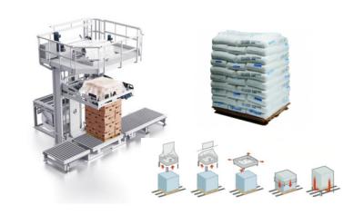 China Hydraulic Stretch Hood Machine , Sugar / Salt Bag Automatic Pallet Wrapping Machine for sale