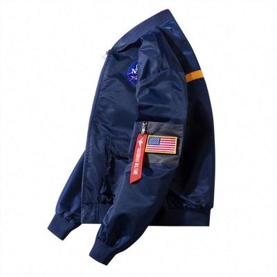 China Wholesale QUICK DRY Men's OEM Autumn New Arrival NASA Men's Bomber Jacket Custom Waterproof Logo for sale