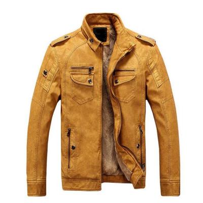 China New Fashion Plus Size Men's Plus Size Men's New Fashion PU Leather Jacket Bomber Jacket Motorcycle Waterproof Large Size Slim Fit Jacket for sale