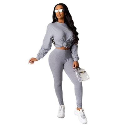 China Anti-wrinkle Fall 2 Piece Set Women Biker Tracksuits Outfits Fashion Fall Fashionable Women Two Piece Clothing Set for sale