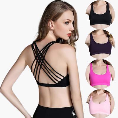 China Breathable Women's Super Soft Breathable Mesh Back Yoga Sports Bra With Removable Cups for sale