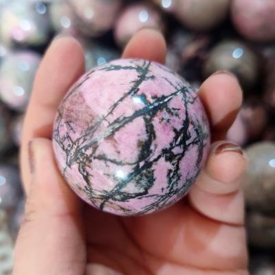 China China Wholesale Crystals Stone Quartz Crystal Spheres Pink Peach Blossom Natural Healing Stone Ball Gemstone for sale