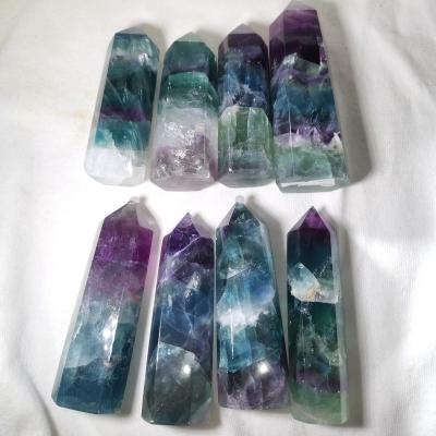 China China Wholesale Natural Bluish Violet Color Fluorite Wand Point For Substantial Benefits Gift Healing for sale