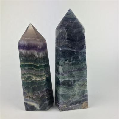 China Wholesale Natural China Rainbow Fluorite Dots Healing Crystal Rock Towers for sale