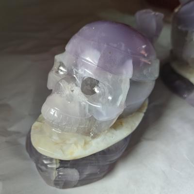 China China Wholesale High Quality Natural Healing Crystal Stone Lavender Fluorite Stone Colorful Skulls For Decoration for sale