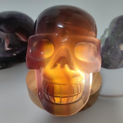 China China Wholesale High Quality Natural Healing Crystal Stone Lavender Fluorite Stone Colorful Skulls For for sale