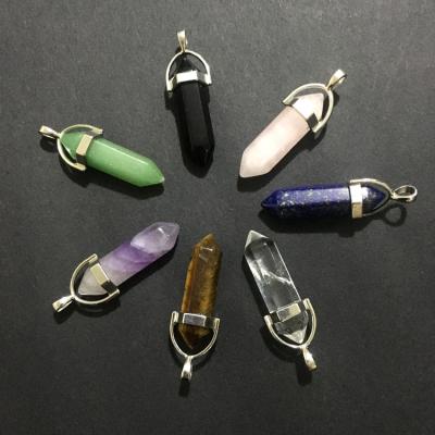 China Natural Hexagon China Crystal Healing Pendant Gemstone Point Pendant Necklace for Jewelry for sale