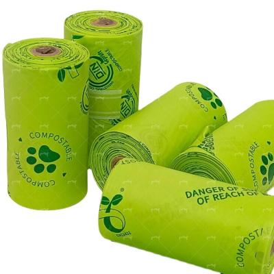 China Sustainable Poop Waste Disposal Pet Dog Poop Bag Cornstarch Poop Bag Biodegradable Degradable Poop Bag for sale