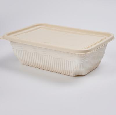 China 100% Biodegradable Eco Friendly Reusable Biodegradable Disposable PLA Cornstarch Lunch Box With Lid Take Out Bento Lunch Box Food Containers for sale