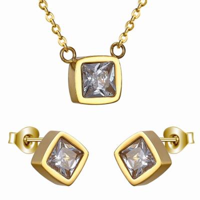 China Factory Directly 2021 Wholesale Fashion Women CLASSIC Gold Plated Jewelry Set for sale