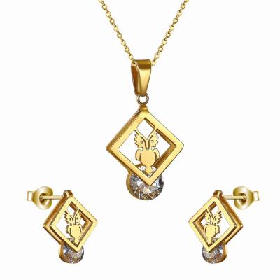 China CLASSIC made in China top quality zirconia 18k gold minimalist jewelry set gift for sale