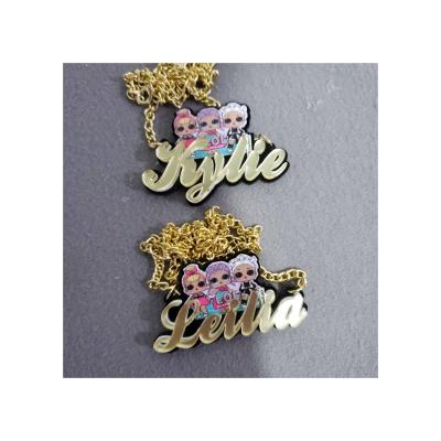 China Fashionable Hot Selling Custom Name Plate Necklace Good Quality Personalized Gold Plated Necklace for sale