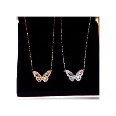 China Other New Arrival Latest Design Zircon Butterfly Bling Pendant Necklace for sale