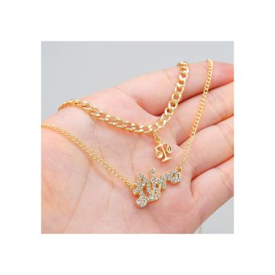 China Fashionable professionally made cheap layered custom gold plated necklace for sale