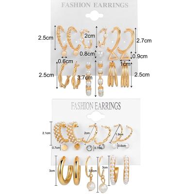 China TRENDY Circle Earring Sets For Women Jewelry Fashion Metal Earring Set for sale