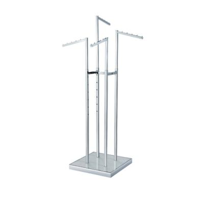 China 4 Way Adjustable Clothes Show Stand Rack For Clothing Store Display With 4 Straight Arms OJ-WR-019-CP2 for sale