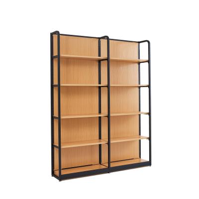 China Convenient Double Side Miniso Store Shelf Snacks Display Rack Store Cosmetic Shelving for sale