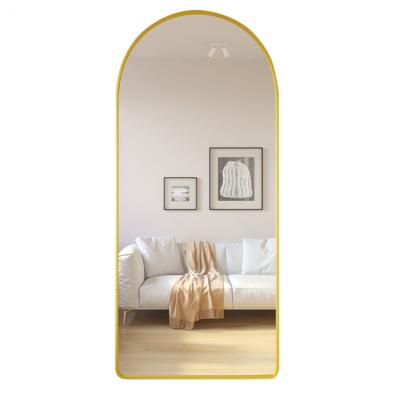 China Minimalist Full Body Explosion-proof Mirror Natural Metal Frame Dressing Room Leaning Against Wall Mirrors for sale