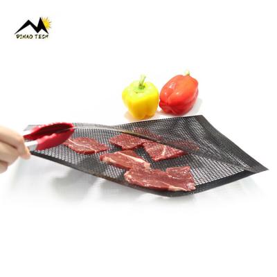 China 22*27cm Dustproof BBQ Grill Mat Accessories Reusable Mesh Grill Bag Non-stick PTFE Fiberglass Cloth BBQ Grill Mesh Bag for sale