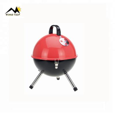 China Camping Mini Charcoal BBQ Grill Kettle BBQ Grill Portable Easily Assembled Smokeless Outdoor Grill for sale