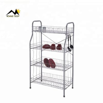 China Kitchen Dinner Dish Dish Rack Flat Sustainable 4 Tiers Standing Type Drying Rack Dish Rack With Net U Shape Unfoldable Basket for sale