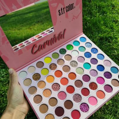 China 63 Colors Natural Waterproof Eyeshadow Paper Factory Direct Selling Book OEM High Pigmented Palette Wholesale Waterproof Eyeshadow for sale