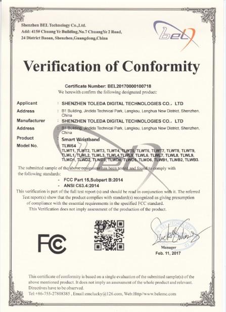 FCC - Shenzhen Toleda Digital Technologies Co., Ltd.