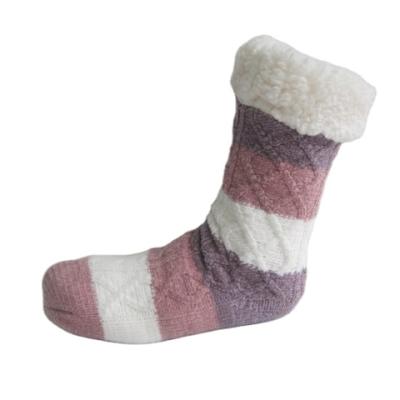 China Sporty Knit Chunky Fuzzy Slipper Socks Warm Thick Winter Heavy Socks for sale