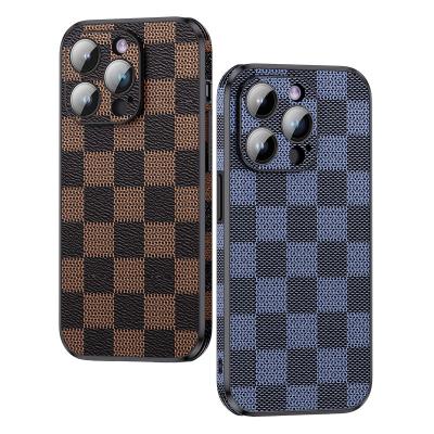 China Shockproof Luxury Fashion PU Leather Phone Case For Pro Max Plus Shockproof Silicone Cellphone Cover Fundas Shell Coque For iPhone 14 13 12 for sale