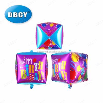 China New Design Decoration Colorful Square Shape Happy Birthday Balloon for sale