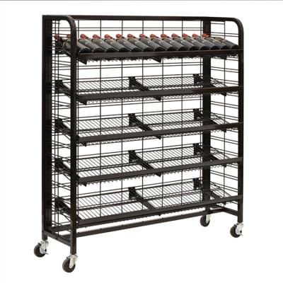 China Single Sided Supermarket Metal Soft Drink Display Stand Metal Shelf Metal Rack for sale