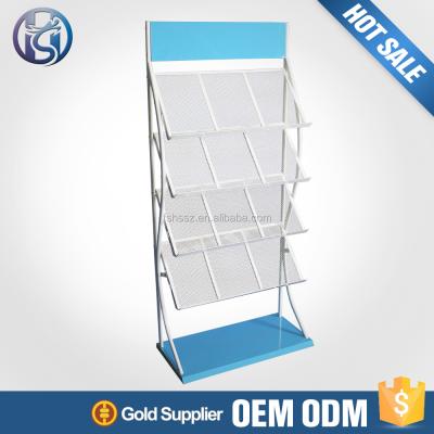 China Supermarket Supermarket Retail Store Mall Mall Hotel School Library Newspaper Magazine Rack Literature Display Rack HS-Z10+ for sale