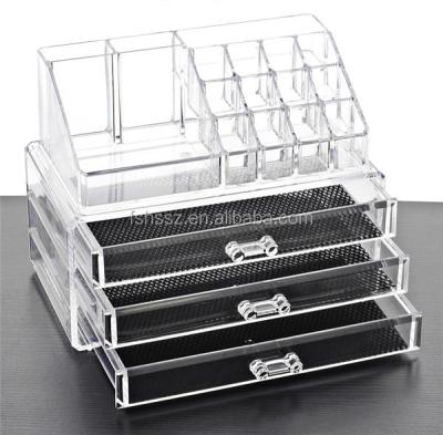 China Mall/supermarket/cosmetic organizer Makeup Display Case HS-AC06 fashion wholesale acrylic cosmetic store for sale