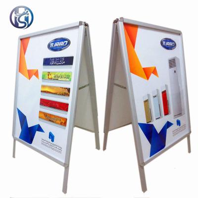 China interior & Outdoor A1 A2 Size Customized Aluminum Poster Holder Sidewalk Sign Poster Frame HS-H2+ for sale