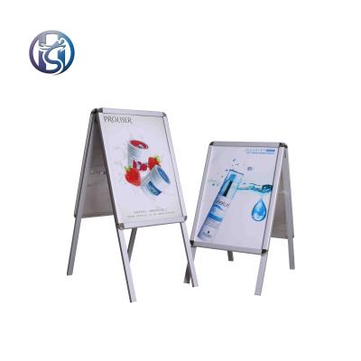 China Aluminum Round Corner Advertising Floor Display Poster Stand HS-H2 for sale