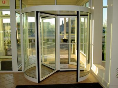 China 3/4 Wings Automatic Revolving Doors with Aluminium Alloy Framed Revolving Exterior Commercial Glass Door for sale