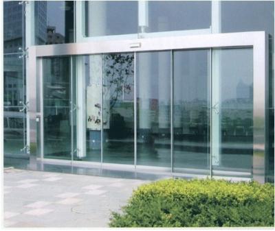 China Remote Control Automatic Sliding Glass Doors with wood or stainless Steel Frame for sale