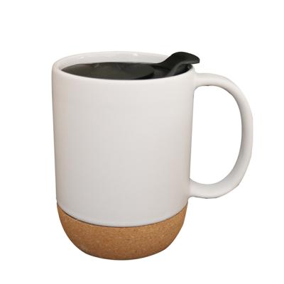 China Wholesale Custom Europe Porcelain Mugs White Mugs Mug With Cork Bottom for sale