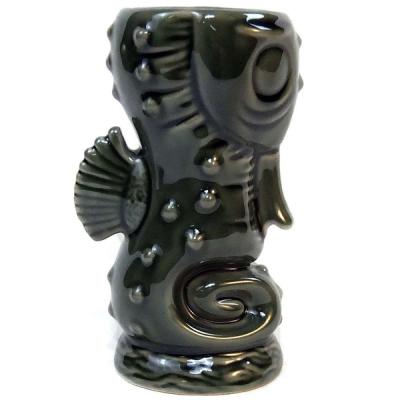 China Decorative Ceramic Green Seahorse Tiki Mug Europe Bar Use for sale